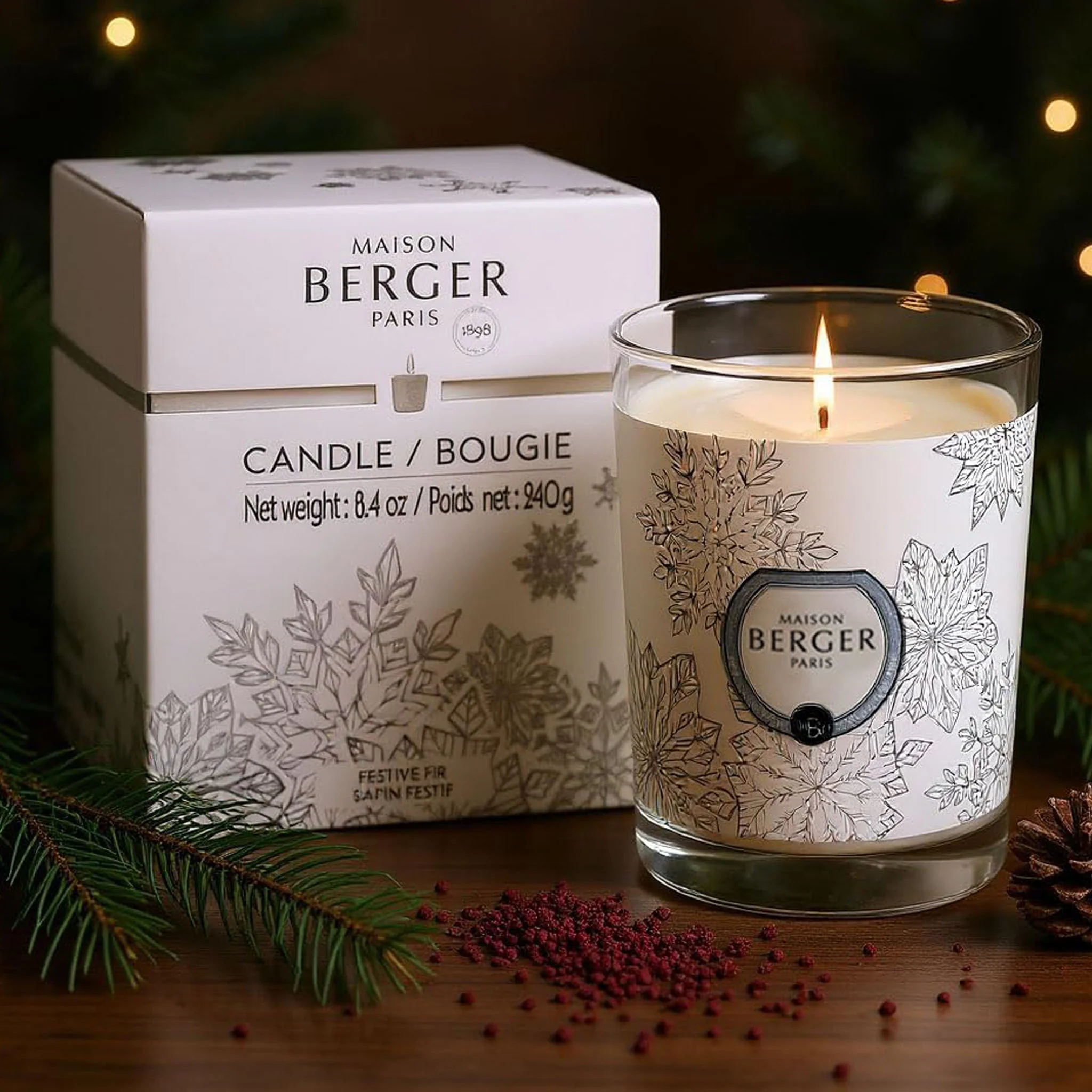 Festive Fir Premium Candle by Parfum Berger - SALE - Image 4