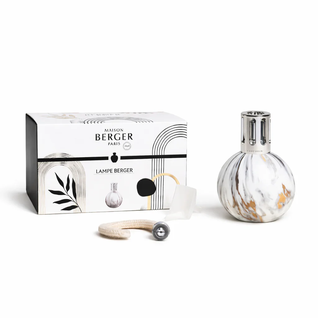 MARBLE White Round Boule Lampe By Maison Berger - Image 3