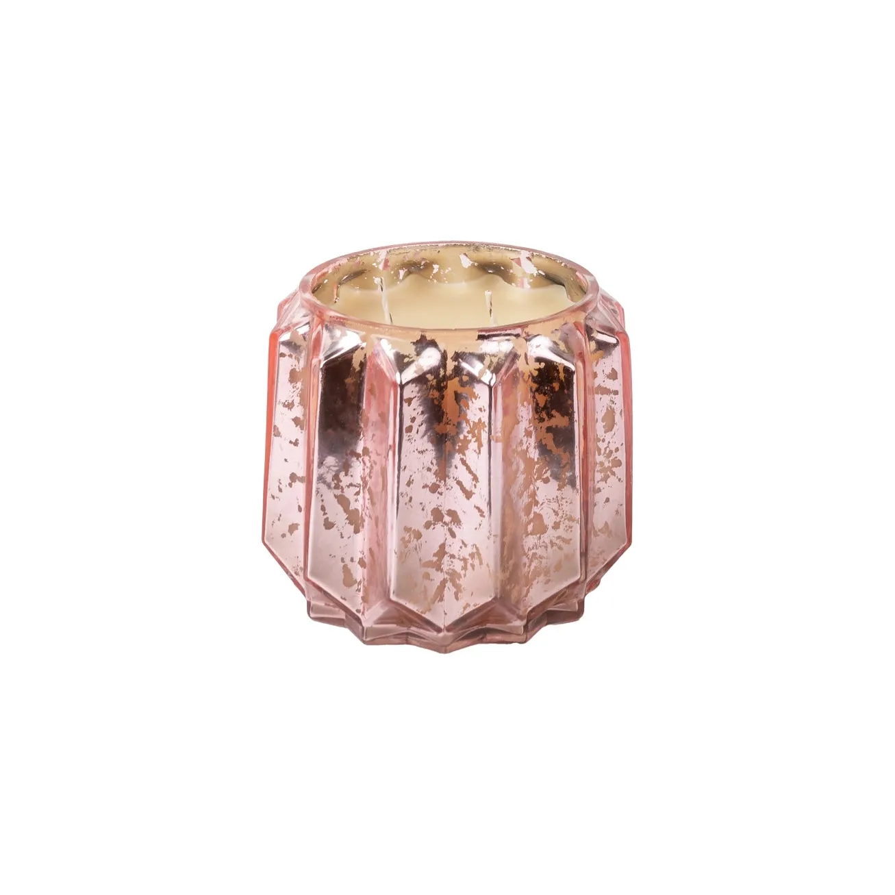 Sweet Grace Pink Scalloped Mercury Glass Candle #021 - Image 4