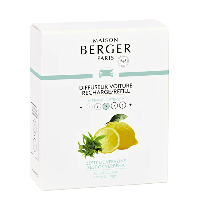 ZEST OF VERBENA Car Fragrance Refill - Set of 2 Discs by Maison Berger